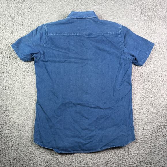 Norse Projects Shirt Mens S Blue Anton Denim Short Sleeve Casual Pocket - Picture 7 of 10